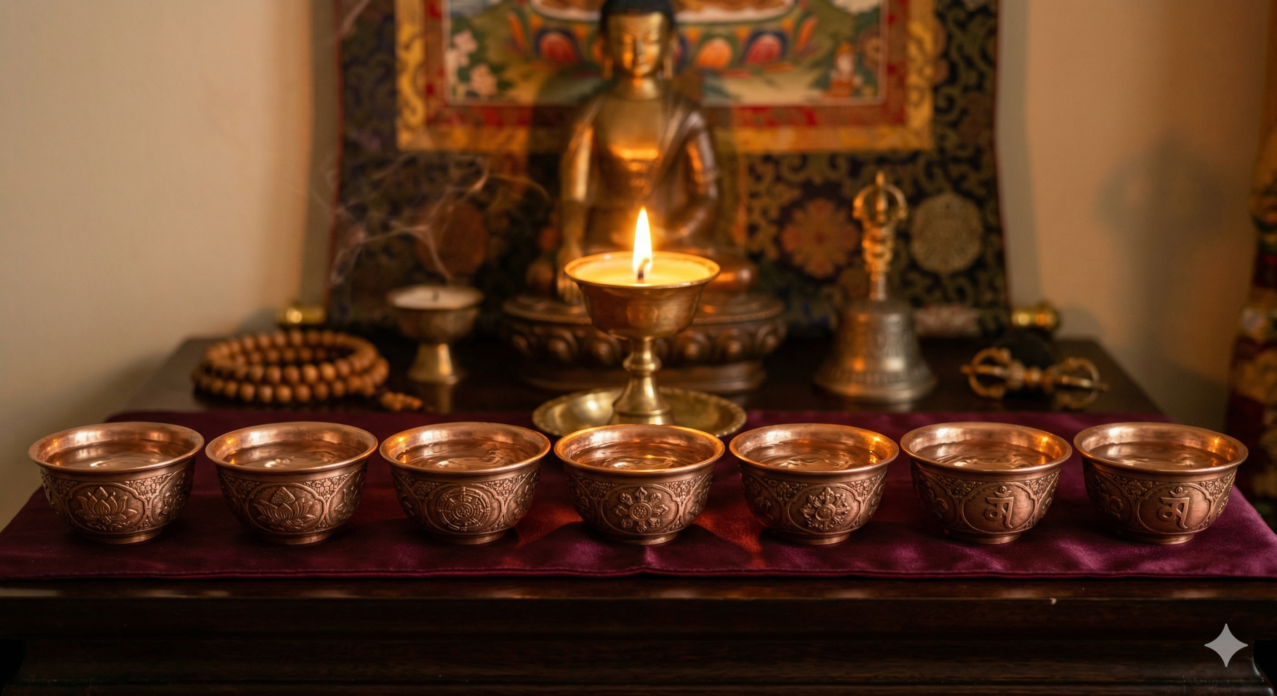 7 bát nước cúng dường